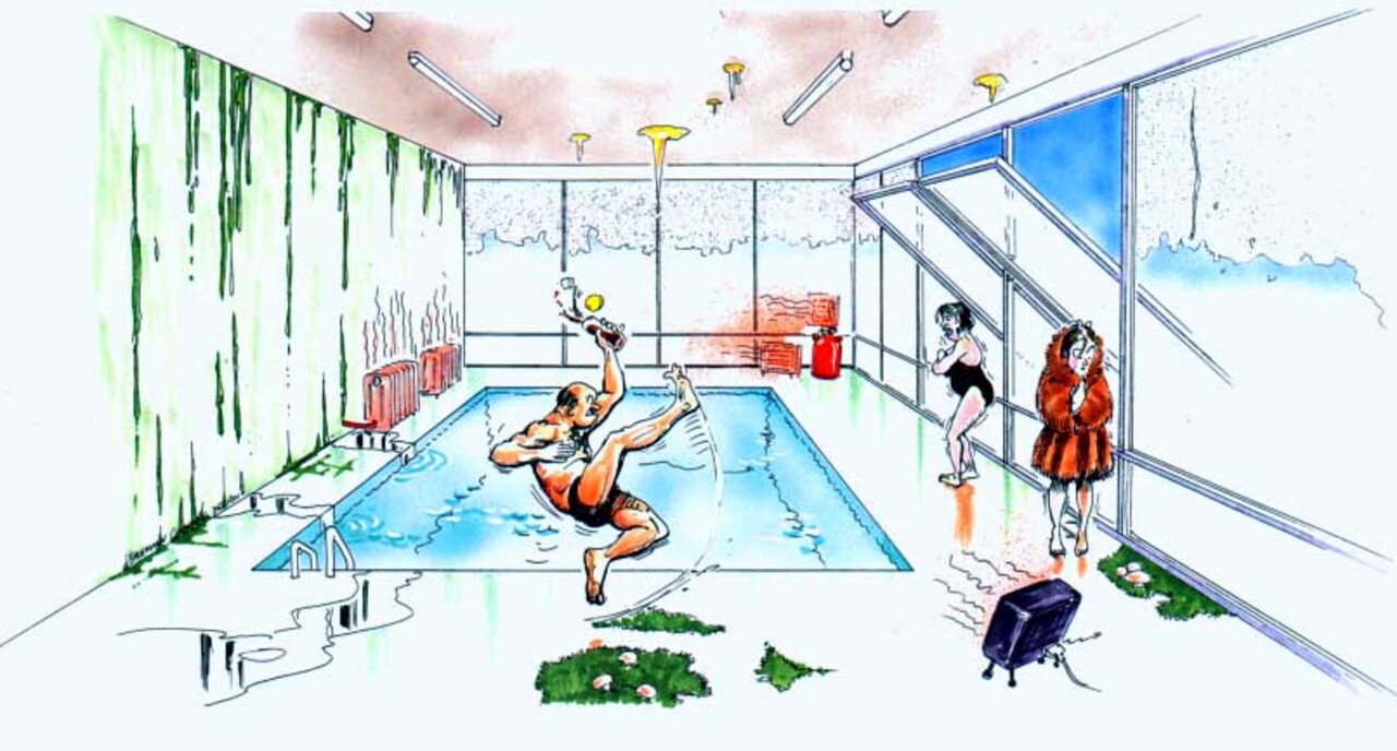 Schwimmhalle ohne Lüftungsanlage